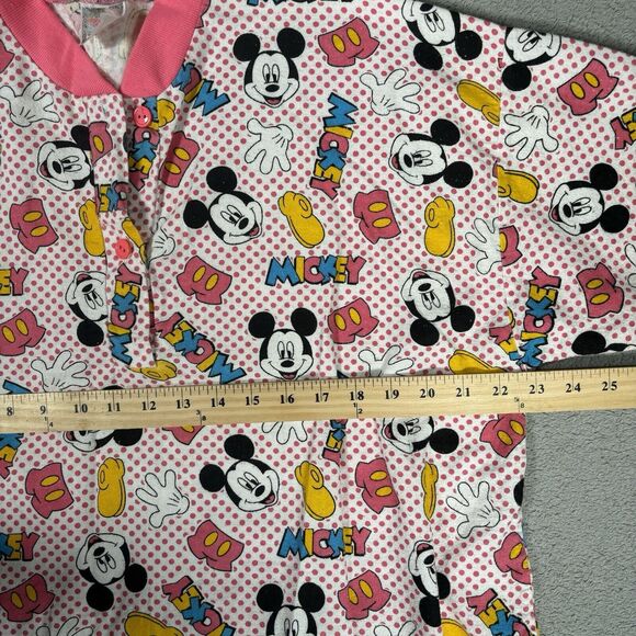 Vintage  80s Mickey Mouse Disney Unlimited Flannel Sleep Gown Shirt Long Sleeve - Picture 11 of 11